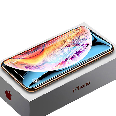 Schutzfolie Full Coverage Displayschutzfolie Panzerfolie Skins zum Aufkleben Gehärtetes Glas Glasfolie P02 für Apple iPhone Xs Schwarz