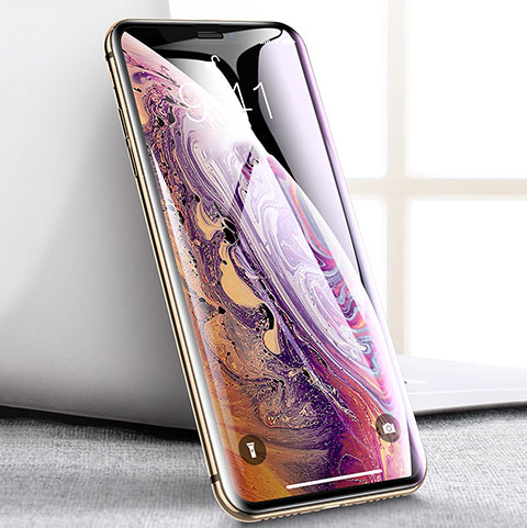 Schutzfolie Full Coverage Displayschutzfolie Panzerfolie Skins zum Aufkleben Gehärtetes Glas Glasfolie P08 für Apple iPhone Xs Max Schwarz