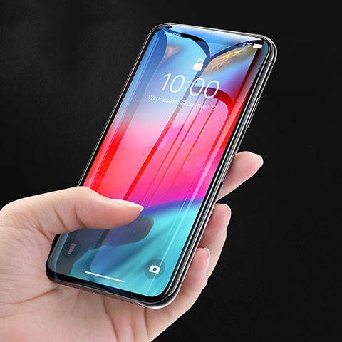 Schutzfolie Full Coverage Displayschutzfolie Panzerfolie Skins zum Aufkleben Gehärtetes Glas Glasfolie P08 für Apple iPhone Xs Schwarz