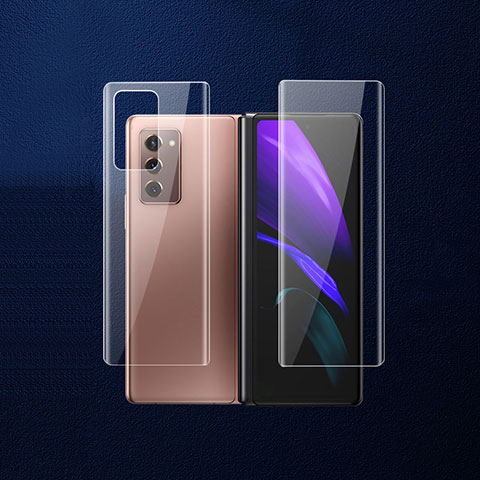 Schutzfolie Schutz Folie Rückseite Skins zum Aufkleben Panzerglas B02 für Samsung Galaxy Z Fold2 5G Klar