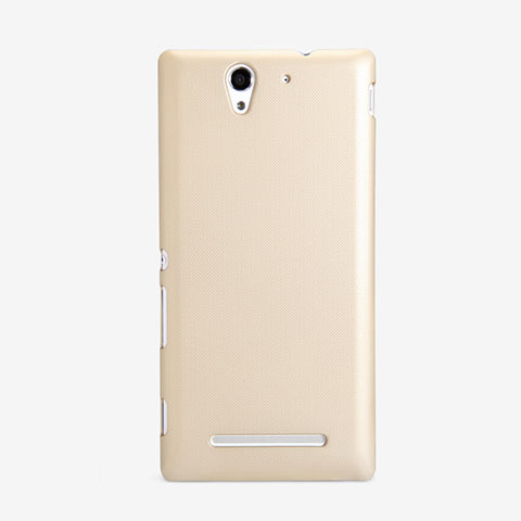 Schutzhülle Kunststoff Hülle Matt für Sony Xperia C3 Gold