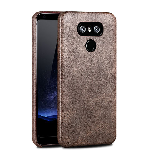 Schutzhülle Kunststoff Schutzhülle Leder für LG G6 Braun