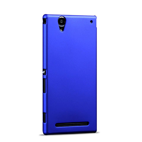 Schutzhülle Kunststoff Tasche Matt für Sony Xperia T2 Ultra Dual Blau