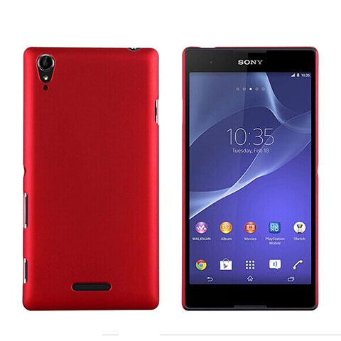 Schutzhülle Kunststoff Tasche Matt für Sony Xperia T3 Rot