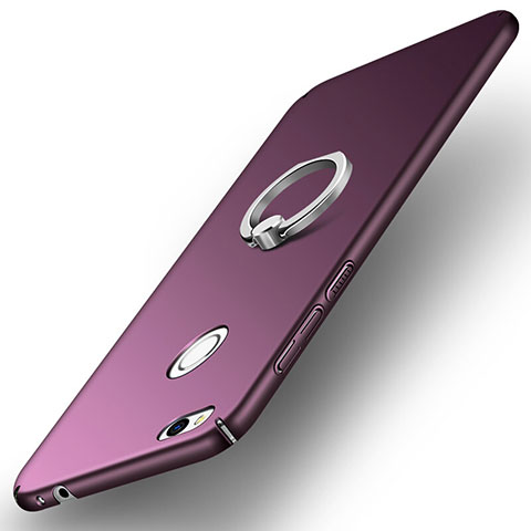 Schutzhülle Kunststoff Tasche Matt mit Fingerring Ständer A03 für Huawei Nova Lite Violett