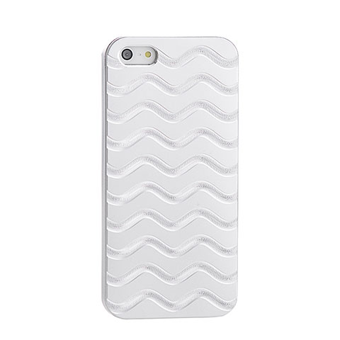Schutzhülle Luxus Aluminium Metall Wave für Apple iPhone 5S Silber