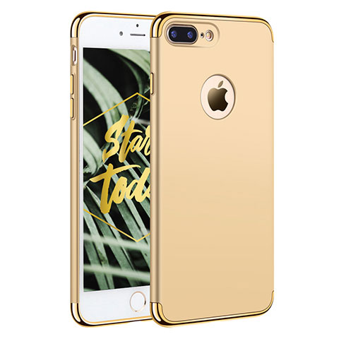 Schutzhülle Luxus Metall Rahmen und Kunststoff F05 für Apple iPhone 7 Plus Gold