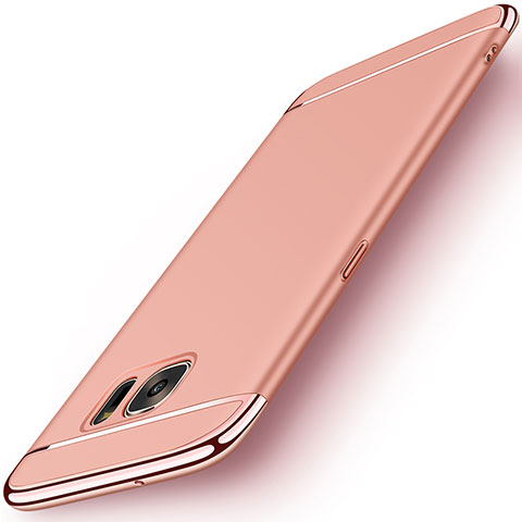 Schutzhülle Luxus Metall Rahmen und Kunststoff für Samsung Galaxy S7 Edge G935F Rosegold