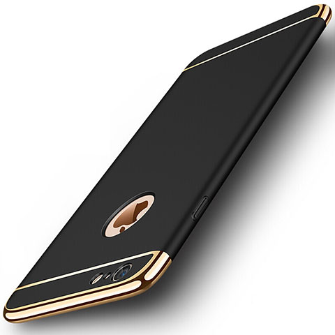 Schutzhülle Luxus Metall Rahmen und Kunststoff M01 für Apple iPhone 6 Plus Schwarz