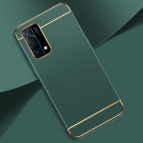 Schutzhülle Luxus Metall Rahmen und Kunststoff Schutzhülle Tasche für Oppo K9 5G Grün