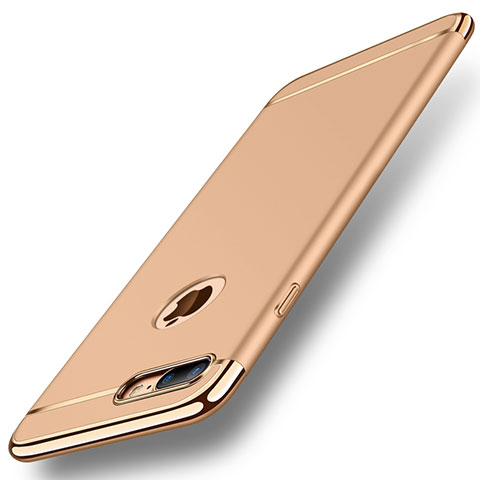 Schutzhülle Luxus Metall Rahmen und Kunststoff Schutzhülle Tasche M01 für Apple iPhone 8 Plus Gold