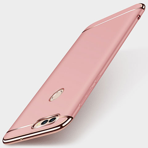 Schutzhülle Luxus Metall Rahmen und Kunststoff Schutzhülle Tasche M01 für Huawei Enjoy 7S Rosegold