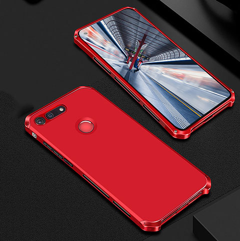 Schutzhülle Luxus Metall Rahmen und Kunststoff Schutzhülle Tasche M01 für Huawei Honor V20 Rot