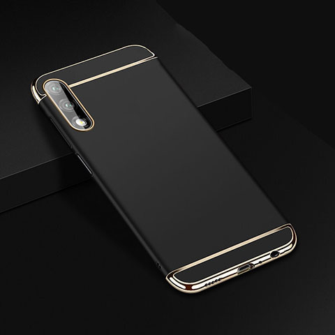 Schutzhülle Luxus Metall Rahmen und Kunststoff Schutzhülle Tasche M01 für Huawei Y9 Prime (2019) Schwarz