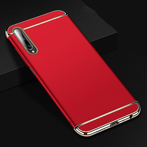 Schutzhülle Luxus Metall Rahmen und Kunststoff Schutzhülle Tasche M01 für Huawei Y9s Rot