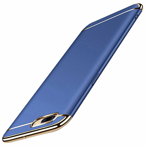 Schutzhülle Luxus Metall Rahmen und Kunststoff Schutzhülle Tasche M01 für Oppo A12e Blau