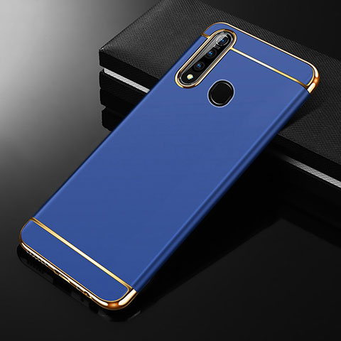 Schutzhülle Luxus Metall Rahmen und Kunststoff Schutzhülle Tasche M01 für Oppo A31 Blau