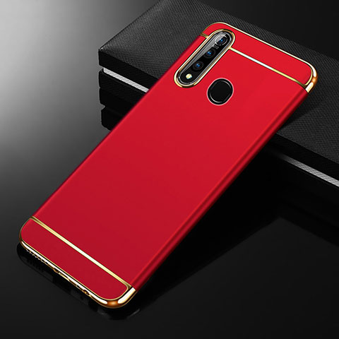 Schutzhülle Luxus Metall Rahmen und Kunststoff Schutzhülle Tasche M01 für Oppo A31 Rot