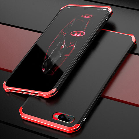 Schutzhülle Luxus Metall Rahmen und Kunststoff Schutzhülle Tasche M01 für Oppo R17 Neo Rot und Schwarz