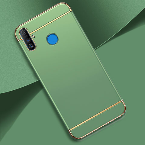 Schutzhülle Luxus Metall Rahmen und Kunststoff Schutzhülle Tasche M01 für Realme C3 Cyan