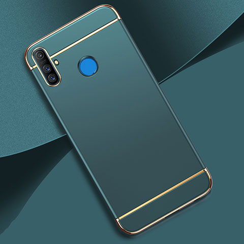 Schutzhülle Luxus Metall Rahmen und Kunststoff Schutzhülle Tasche M01 für Realme C3 Hellblau