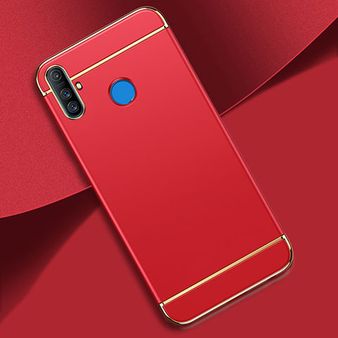 Schutzhülle Luxus Metall Rahmen und Kunststoff Schutzhülle Tasche M01 für Realme C3 Rot