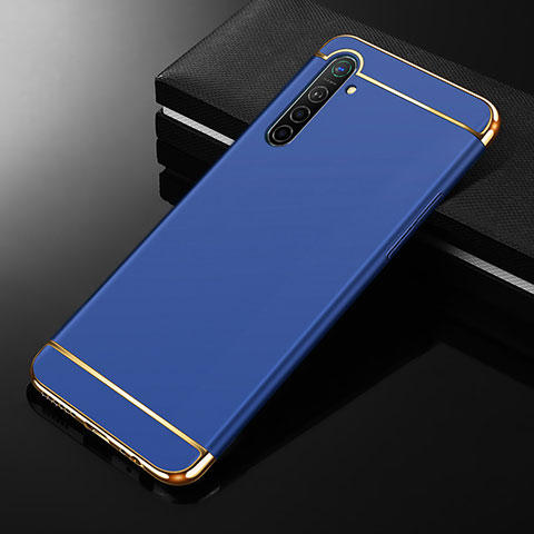 Schutzhülle Luxus Metall Rahmen und Kunststoff Schutzhülle Tasche M01 für Realme X2 Blau