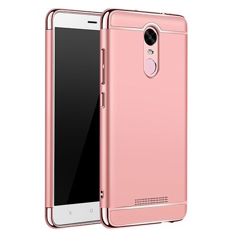 Schutzhülle Luxus Metall Rahmen und Kunststoff Schutzhülle Tasche M01 für Xiaomi Redmi Note 3 MediaTek Rosegold