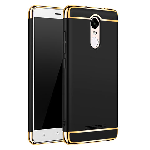 Schutzhülle Luxus Metall Rahmen und Kunststoff Schutzhülle Tasche M01 für Xiaomi Redmi Note 3 MediaTek Schwarz