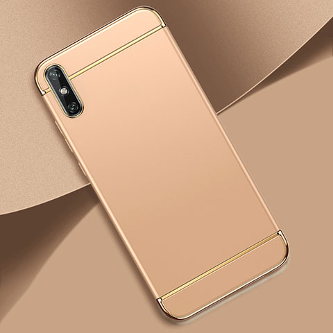 Schutzhülle Luxus Metall Rahmen und Kunststoff Schutzhülle Tasche M02 für Huawei Enjoy 10e Gold