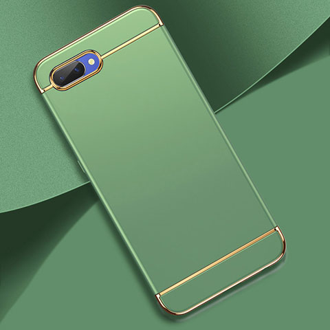 Schutzhülle Luxus Metall Rahmen und Kunststoff Schutzhülle Tasche M02 für Oppo A12e Minzgrün