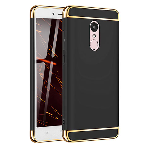 Schutzhülle Luxus Metall Rahmen und Kunststoff Schutzhülle Tasche M02 für Xiaomi Redmi Note 4 Schwarz