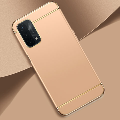 Schutzhülle Luxus Metall Rahmen und Kunststoff Schutzhülle Tasche P02 für OnePlus Nord N200 5G Gold