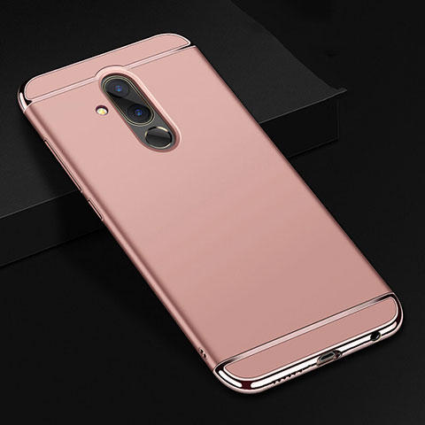 Schutzhülle Luxus Metall Rahmen und Kunststoff Schutzhülle Tasche T01 für Huawei Mate 20 Lite Rosegold