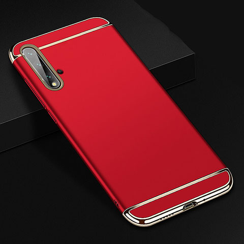 Schutzhülle Luxus Metall Rahmen und Kunststoff Schutzhülle Tasche T01 für Huawei Nova 5 Pro Rot