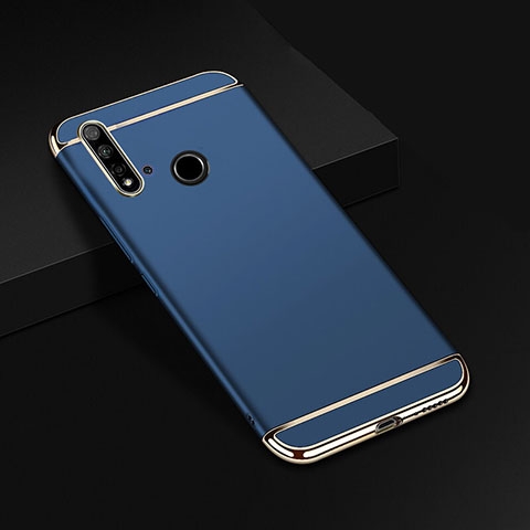 Schutzhülle Luxus Metall Rahmen und Kunststoff Schutzhülle Tasche T01 für Huawei Nova 5i Blau