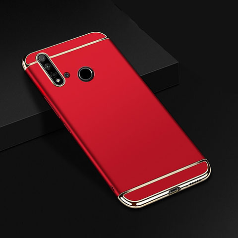 Schutzhülle Luxus Metall Rahmen und Kunststoff Schutzhülle Tasche T01 für Huawei Nova 5i Rot