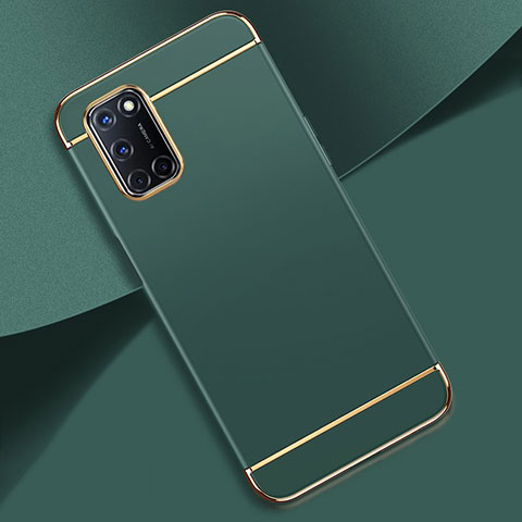 Schutzhülle Luxus Metall Rahmen und Kunststoff Schutzhülle Tasche T01 für Oppo A72 Grün