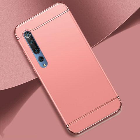 Schutzhülle Luxus Metall Rahmen und Kunststoff Schutzhülle Tasche T01 für Xiaomi Mi 10 Rosegold