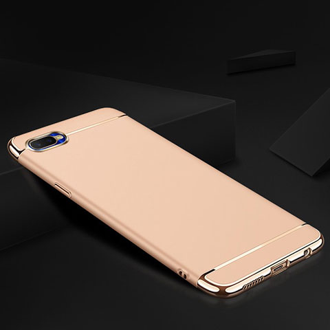 Schutzhülle Luxus Metall Rahmen und Silikon Schutzhülle Tasche M02 für Oppo K1 Gold