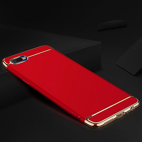 Schutzhülle Luxus Metall Rahmen und Silikon Schutzhülle Tasche M02 für Oppo K1 Rot