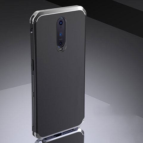 Schutzhülle Luxus Metall Rahmen und Silikon Schutzhülle Tasche M02 für Oppo R17 Pro Silber