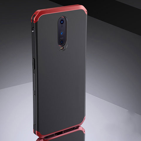 Schutzhülle Luxus Metall Rahmen und Silikon Schutzhülle Tasche M02 für Oppo RX17 Pro Rot und Schwarz