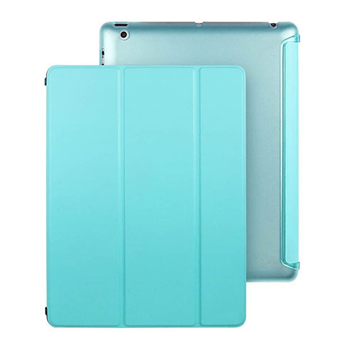 Schutzhülle Stand Tasche Leder für Apple iPad 4 Hellblau