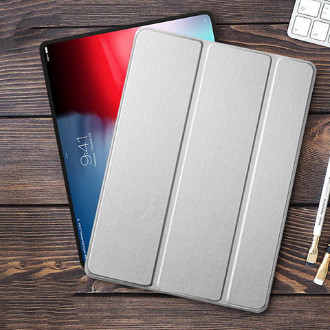 Schutzhülle Stand Tasche Leder für Apple iPad Pro 11 (2018) Silber