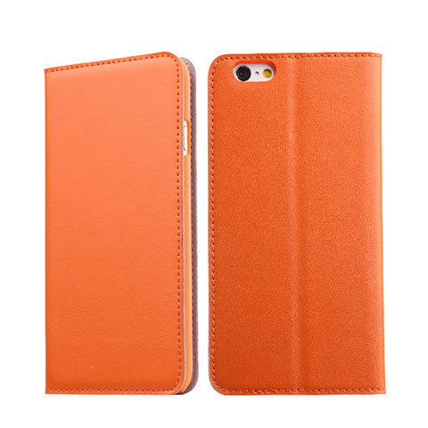 Schutzhülle Stand Tasche Leder für Apple iPhone 6S Plus Orange