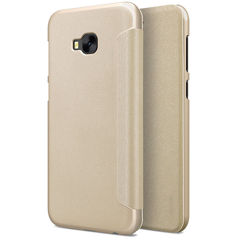 Schutzhülle Stand Tasche Leder für Asus Zenfone 4 Selfie Pro Gold