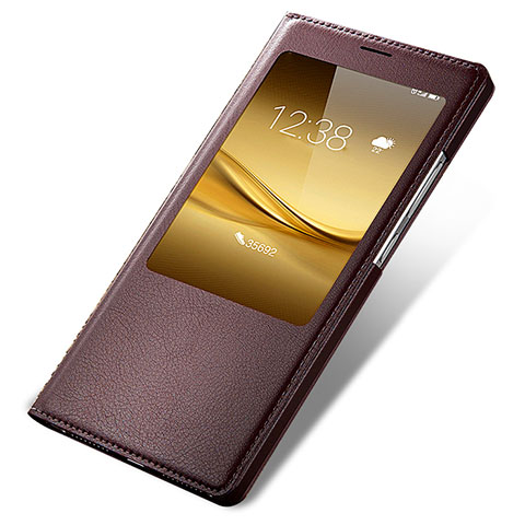 Schutzhülle Stand Tasche Leder für Huawei Mate 8 Braun