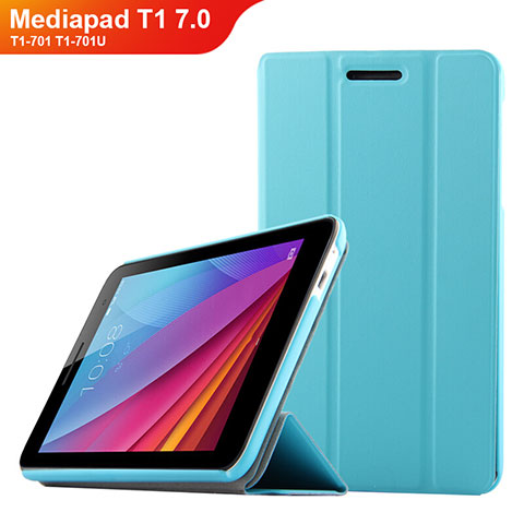 Schutzhülle Stand Tasche Leder für Huawei Mediapad T1 7.0 T1-701 T1-701U Hellblau