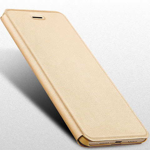 Schutzhülle Stand Tasche Leder für Huawei P8 Lite (2017) Gold